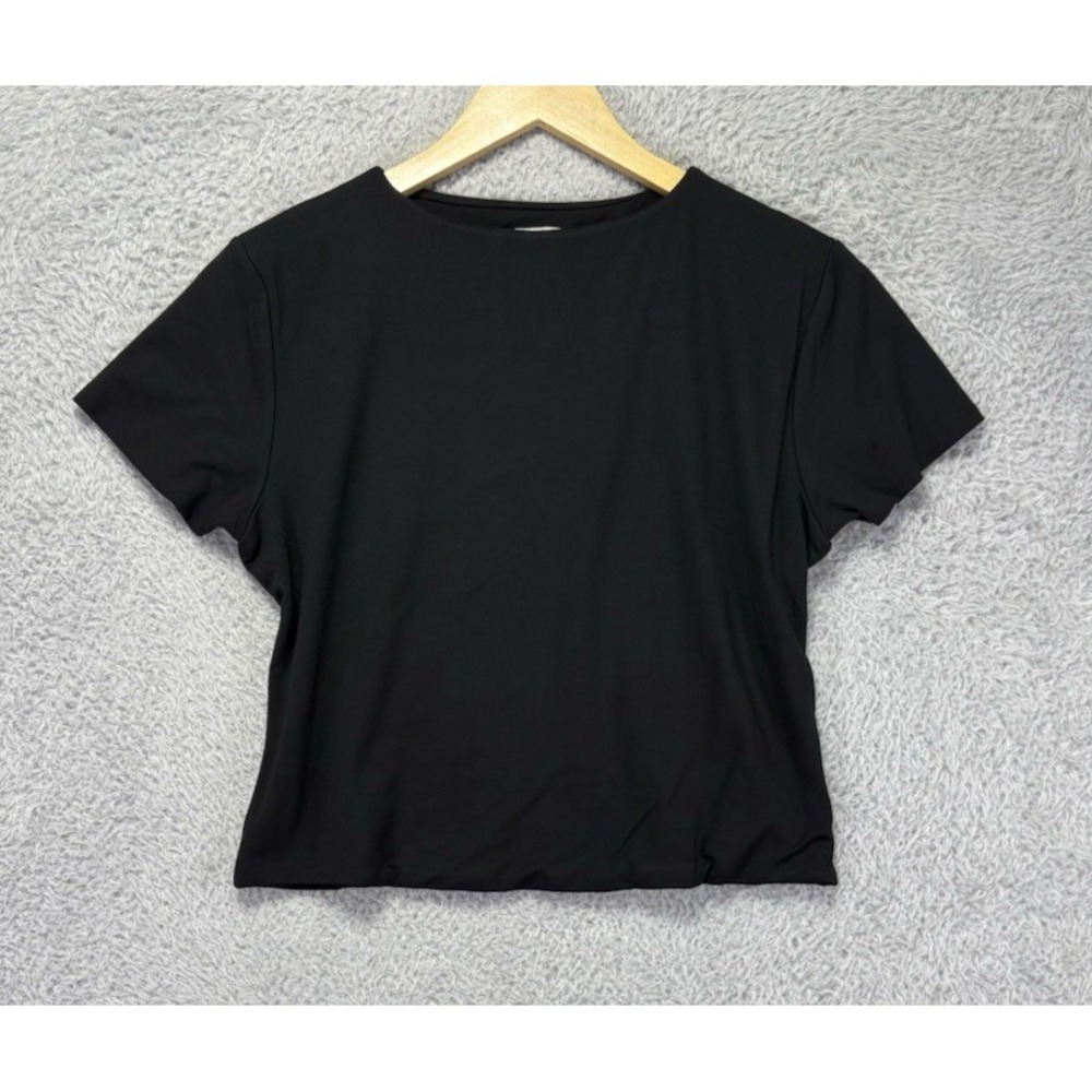 Re Ona Short Sleeves T-Shirt Black Double Lined XL Slightly Cropped